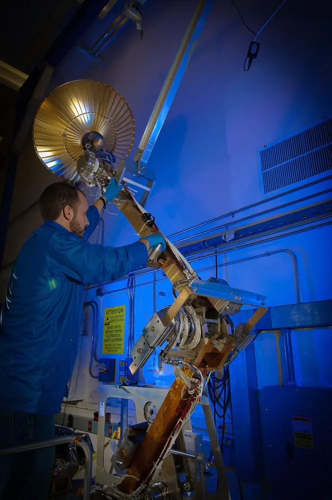 Il sistema di antenna GPM ad alto guadagno durante il test